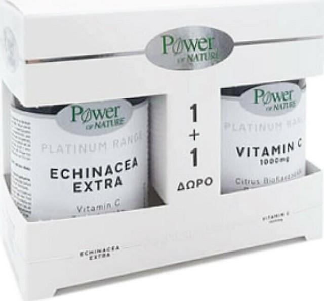 Power Health PROMO Power Of Nature Platinum Range Echinacea Extra Συμπλήρωμα Διατροφής για το Ανοσοποιητικό Σύστημα 30 Κάψουλες - ΔΩΡΟ Vitamin C 1000mg 20 Ταμπλέτες