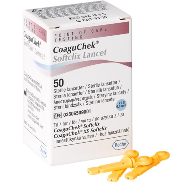 Parapharm CoaguChek Softclix Lancets Αποστειρωμένες Βελόνες Μέτρησης 50 Τεμάχια