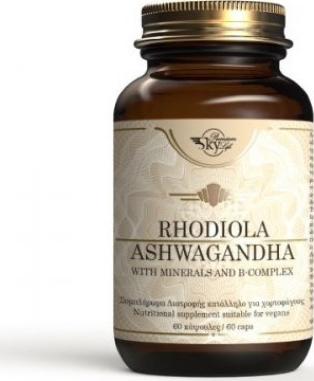 Sky Premium Life Rhodiola Ashwagandha Συμπλήρωμα Διατροφής για το Νευρικό Σύστημα 60 Κάψουλες
