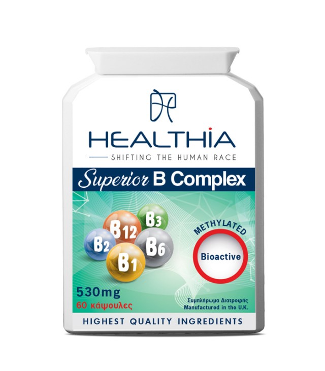Healthia Superior B Complex 530mg Συμπλήρωμα Διατροφής με Σύμπλεγμα Βι &hellip;