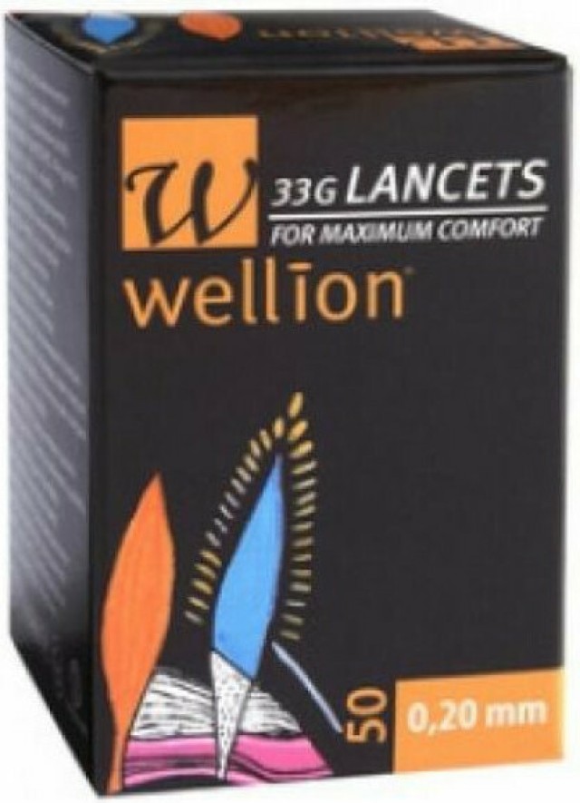 Wellion Lancets 33G Σκαρφιστήρες (0,20mm) Maximum Comfort 50 Τεμάχια