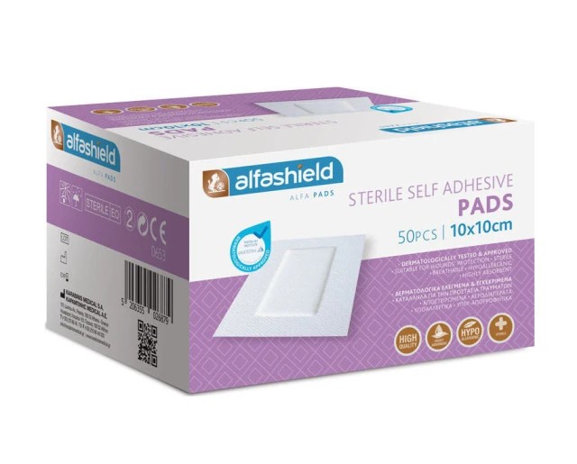Alfashield Self Adhesive Pad 10cmX10cm Αποστειρωμένο Αντικολλητικό Υπο &hellip;