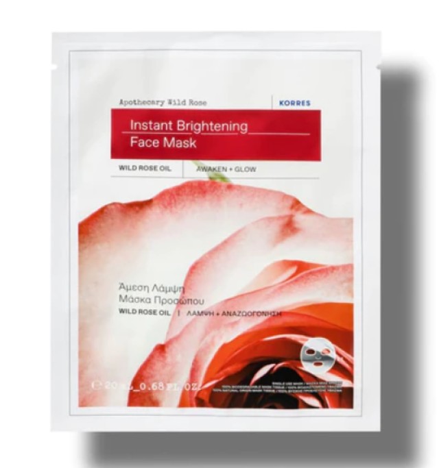 Korres Apothecary Wild Rose Άγριο Τριαντάφυλλο Μάσκα Προσώπου για Άμεσ &hellip;