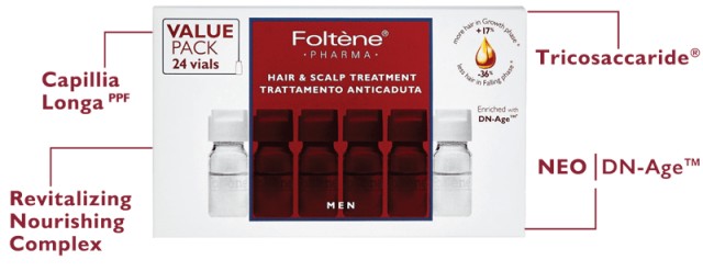 Foltène® Pharma Hair & Scalp Treatment for Men Αγωγή Κατά της Τριχόπτωσης με Αμπούλες για Άνδρες Value Pack 24 x 6ml Foltène® Pharma Hair & Scalp Treatment for Men Αγωγή Κατά της …