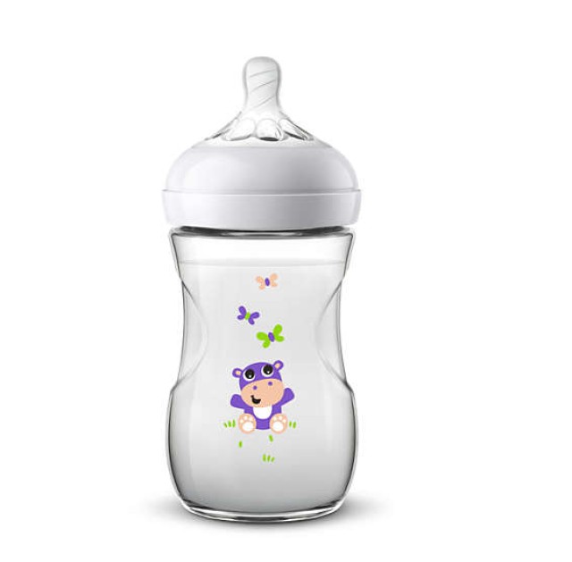 Avent Philips Natural Πλαστικό Μπιμπερό (Ιπποπόταμος) 1M+ SCF 070/22 2 …