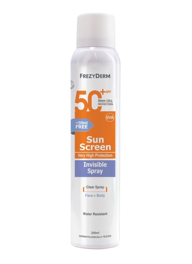 Frezyderm Sunscreen Invisible Spray SPF50+ Αντηλιακό Σπρέι Σώματος 200 …