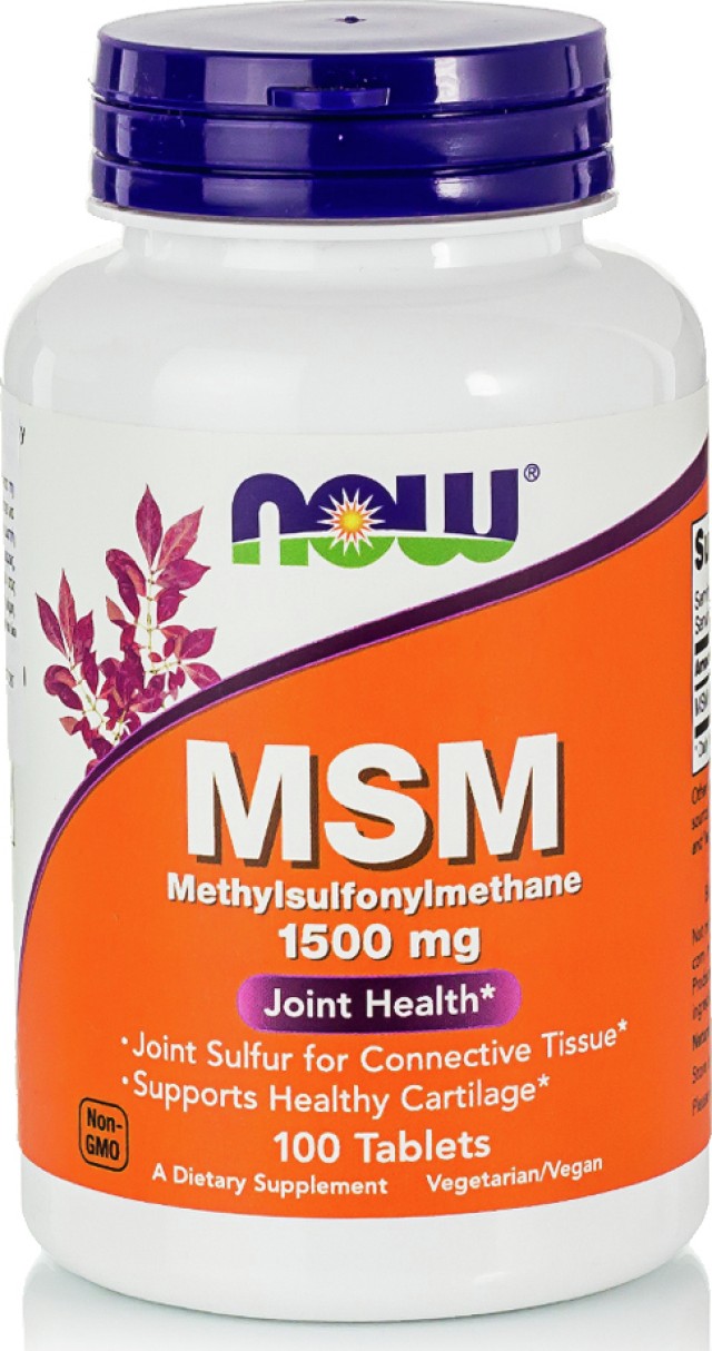Now Foods MSM 1500mg Συμπλήρωμα Διατροφής Για Οσφυαλγίες 100 Ταμπλέτες
