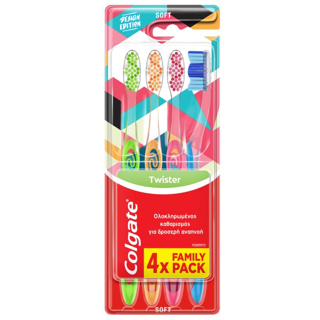 Colgate Twister Soft, Μαλακή Οδοντόβουρτσα για Βαθύ Καθαρισμό Οικογενε …