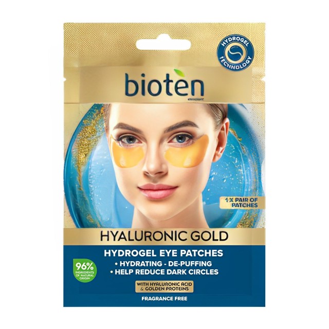 Bioten Hyaluronic Gold Hydrogel Eye Patches Ματιών για Ενυδάτωση Κατά …
