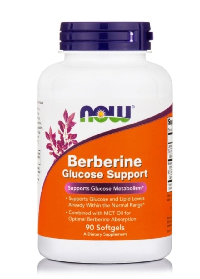 Now Foods Berberine Glucose Support Συμπλήρωμα Διατροφής που Υποστηρίζει το Μεταβολισμό της Γλυκόζης 90 Μαλακές Κάψουλες