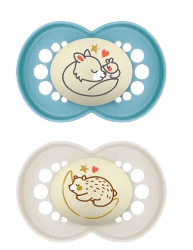 Mam Original Night Πιπίλα Σιλικόνης - Λάμπει στο Σκοτάδι 6-16m Γαλάζιο …