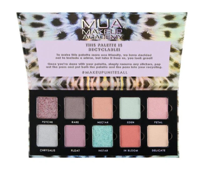 MUA Eye Palette Παλέτα Σκιών Metamorphosis σε Pastel Τόνους 10 Shade