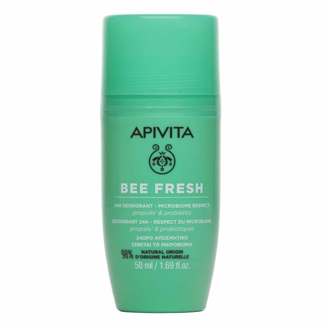 Apivita Bee Fresh 24ωρο Αποσμητικό Roll on - Σέβεται το Μικροβίωμα με …