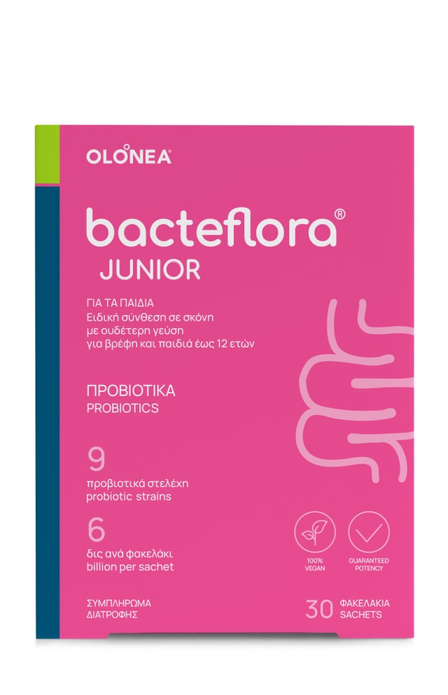 Olonea BacteFlora Junior Προβιοτικά για Παιδιά έως 12 Ετών 30 Φακελάκια x 1gr