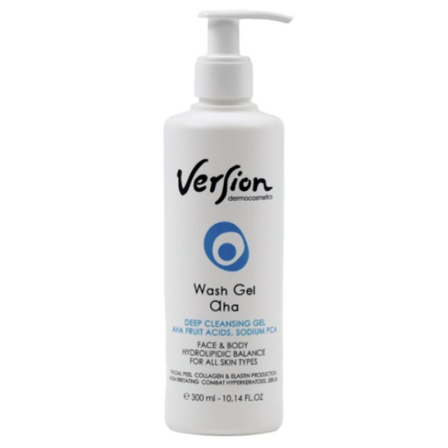 Version Wash Aha Gel για Βαθύ Καθαρισμό Προσώπου & Σώματος 300ml Version Wash Aha Gel για Βαθύ Καθαρισμό Προσώπου & Σώματος 300ml