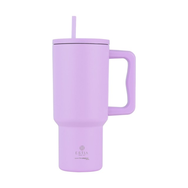 Estia Ποτήρι Θερμός με Καλαμάκι & Λαβή Straw Tumbler XL Save The Aegea …