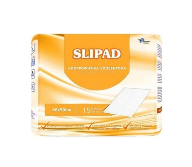 Slipad Απορροφητικά Υποσέντονα Ακράτειας 15 Τεμάχια [60x90cm]