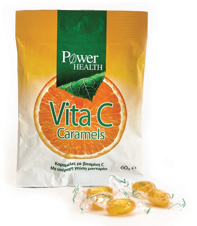 Power Health Vita C Caramels Καραμέλες με Γεύση Μανταρίνι για την Ενίσχυση της Άμυνας του Οργανισμού 60gr