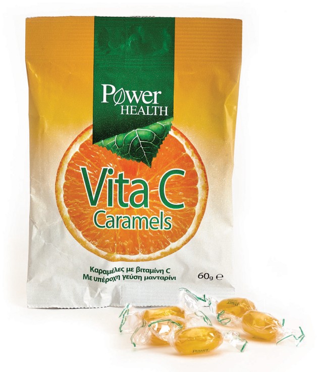 Power Health Vita C Caramels Καραμέλες με Γεύση Μανταρίνι για την Ενίσ …