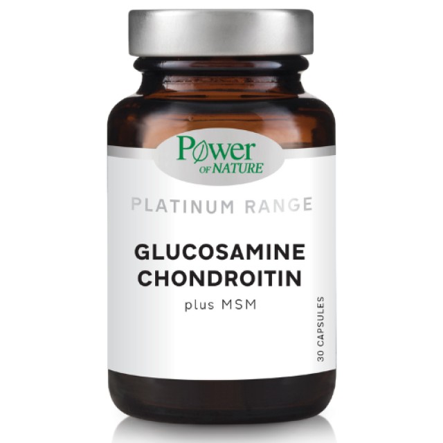 Power Of Nature Platinum Range Glucosamine Chondroitin & MSM για την Υγεία των Αρθρώσεων 30 Κάψουλες