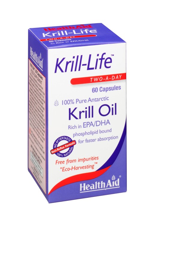 Health Aid Krill-Life Oil 500mg Συμπλήρωμα Διατροφής για την Υγιή Καρδιακή & Εγκεφαλική Λειτουργία 60 Κάψουλες