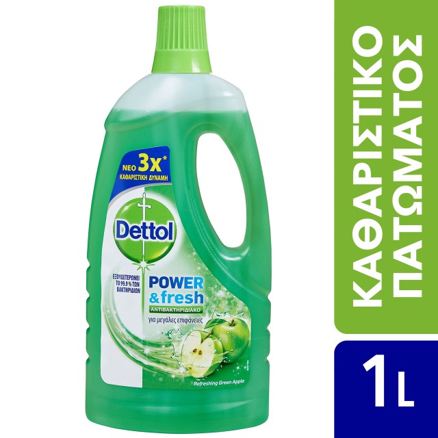 Dettol Power & Fresh Πράσινο Μήλο Αντιβακτηριδιακό Καθαριστικό Πατώματ … Dettol Power & Fresh Πράσινο Μήλο Αντιβακτηριδιακό Καθαριστικό Πατώματ …