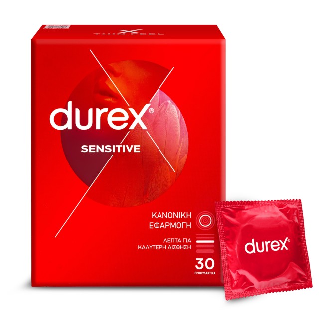 Durex Sensitive Λεπτά Προφυλακτικά 30 Τεμάχια