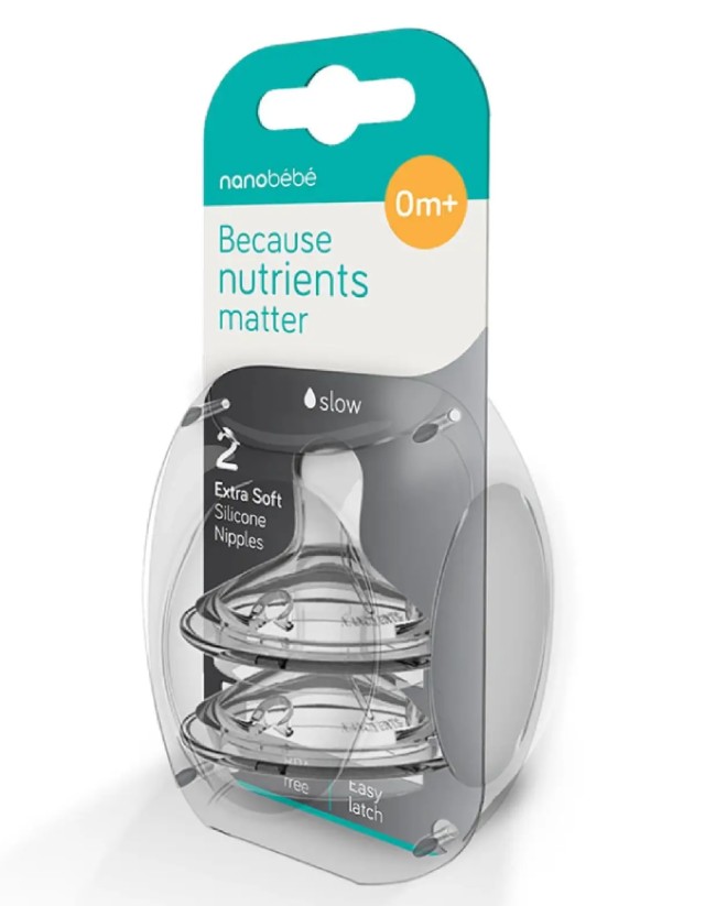 Nanobebe Slow Ανταλλακτικές Θηλές Σιλικόνης με Σύστημα Εξαερισμού 360° …