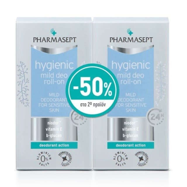 Pharmasept PROMO Hygienic Mild Deo Αποσμητικό Roll on 2x50ml -50% Στο …