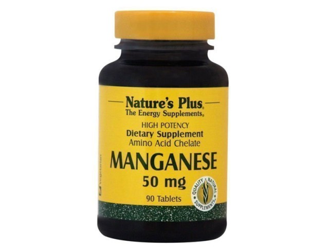 Natures Plus, Manganese 50 mg, 90 tabs