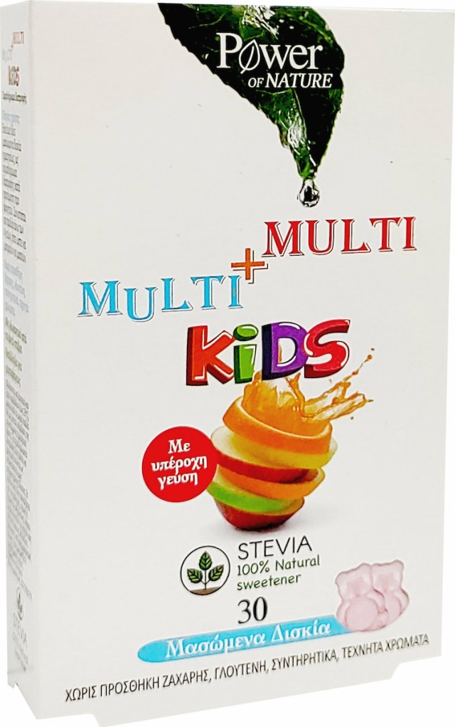 Power Health Power of Nature Multi+Multi Kids Stevia Παιδικό Συμπλήρωμα Διατροφής Πολυβιταμινών 30 Μασώμενα Αρκουδάκια