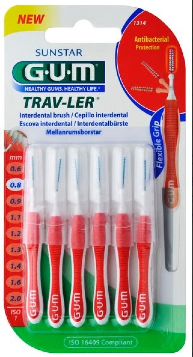 Sunstar GUM Trav-Ler Micro Fine Cylindrical 0.8mm Μεσοδόντια Βουρτσάκι &hellip;