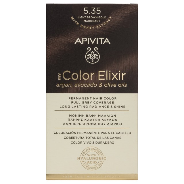 Apivita My Color Elixir No5.35 Καστανό Ανοιχτό - Μελί Μαόνι Κρέμα Βαφή … Apivita My Color Elixir No5.35 Καστανό Ανοιχτό - Μελί Μαόνι Κρέμα Βαφή …
