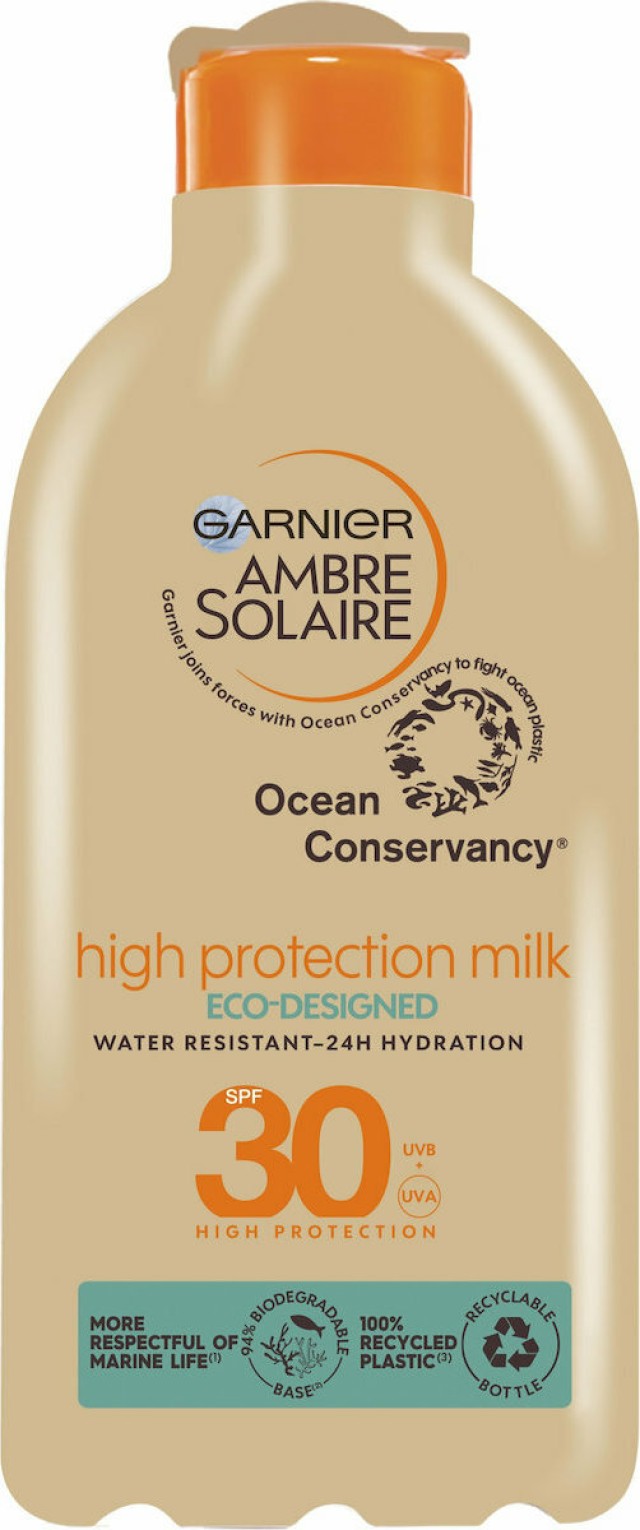 Garnier Ambre Solaire Ocean Protect High Protection Milk SPF30 Αντηλιακό Ενυδατικό Γαλάκτωμα για Πρόσωπο & Σώμα 200ml
