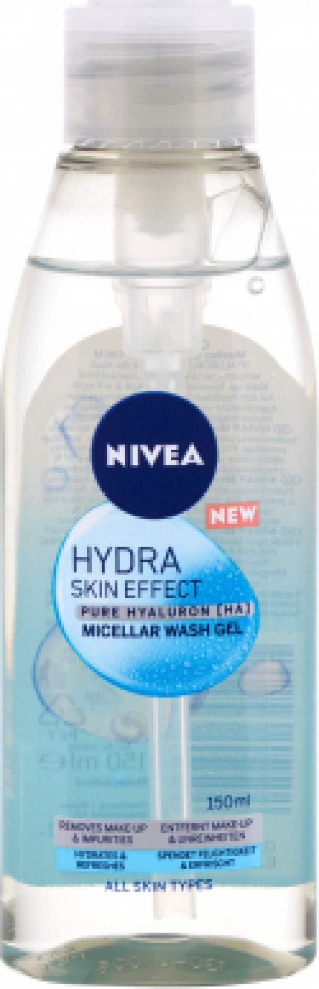 Nivea Hydra Skin Effect Micellar Wash Gel Καθαρισμού - Ντεμακιγιάζ Προσώπου για Όλους τους Τύπους Επιδερμίδας 150ml