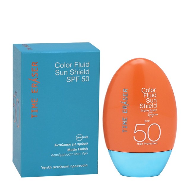Medisei Time Eraser Color Fluid Sun Shield SPF50 Αντηλιακό Προσώπου με Χρώμα & Ματ Αποτέλεσμα 50ml
