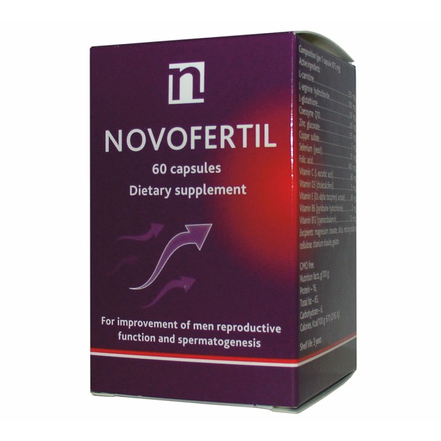 Elogis Pharma Novofertil Συμπλήρωμα Διατροφής Συμβάλλει στη Φυσιολογική Σπερματογένεση των Ανδρών 60 Κάψουλες