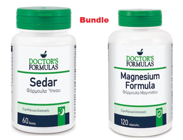 Doctors Formulas Bundle Sedar Φόρμουλα Ύπνου (Στρες - Αϋπνία) 60 δισκία - Magnesium Συμπλήρωμα Διατροφής με Μαγνήσιο 120 Κάψουλες