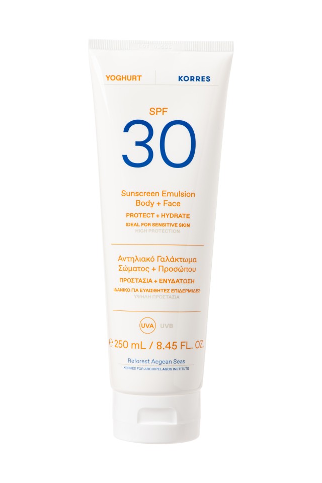 Korres Yoghurt Sunscreen Body & Face SPF30 Αντηλιακό Γαλάκτωμα Σώματος …