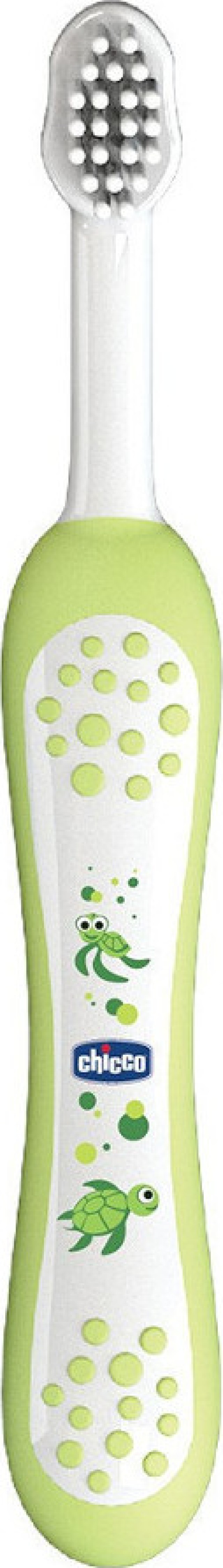 Chicco Toothbrush 6-36m+ Παιδική Οδοντόβουρτσα Μαλακή Πράσινο με Θήκη 1 Τεμάχιο