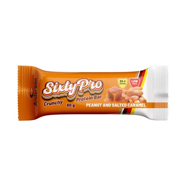 Anderson SixtyPro Crunchy Peanut & Salted Caramel Μπάρα με 24gr Πρωτεΐ …