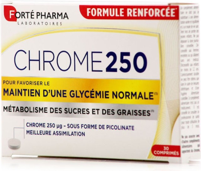 Forte Pharma Chrome 250μg για τα Φυσιολογικά Επίπεδα Σακχάρου 30 Δισκί …
