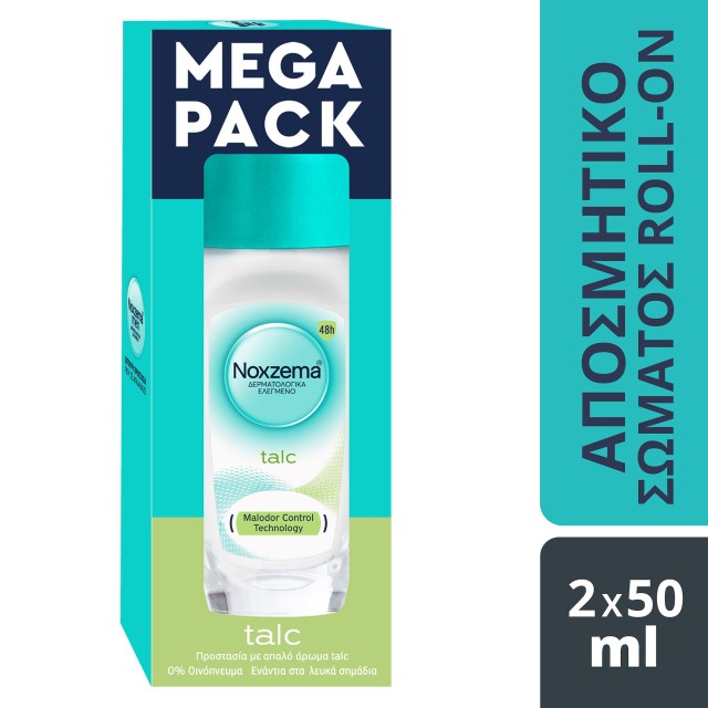 Noxzema PROMO Talc Γυναικείο Αποσμητικό Roll on 48ωρης Προστασίας 2x50 &hellip;