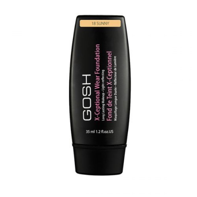 Gosh X-Ceptional Wear Make-up 18 Sunny, 35ml Gosh X-Ceptional Wear Make-up 18 Sunny, 35ml