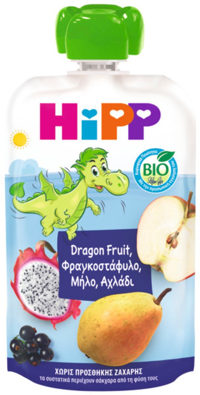 Hipp BIO Φρουτοπολτός με Μήλο, Αχλάδι, Dragon Fruit & Φραγκοστάφυλο … Hipp BIO Φρουτοπολτός με Μήλο, Αχλάδι, Dragon Fruit & Φραγκοστάφυλο …