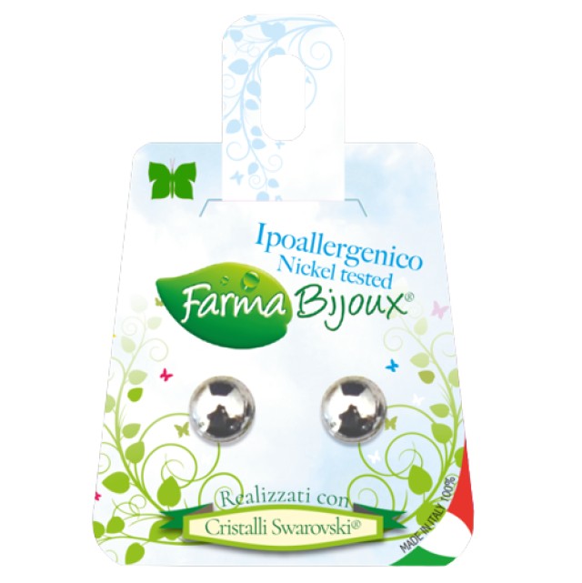 Farma Bijoux Perla Plana 8mm Light Crome Υποαλλεργικά Σκουλαρίκια [BEP …