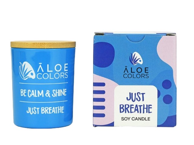 Aloe Colors Scented Soy Candle Just Breath Κερί Χώρου Σόγιας σε Βαζάκι …