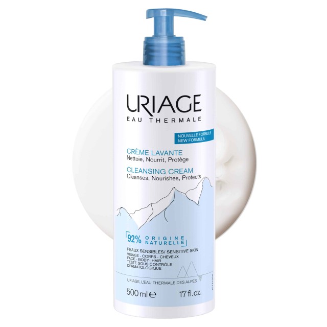 Uriage Eau Thermale Cleansing Cream Κρέμα Καθαρισμού για Πρόσωπο - Σώμα - Μαλλιά 500ml
