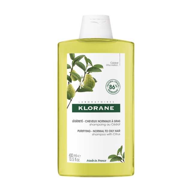 Klorane Shampoo Cedrat Σαμπουάν Κίτρο Για Κανονικά Προς Λιπαρά Μαλλιά 400ml