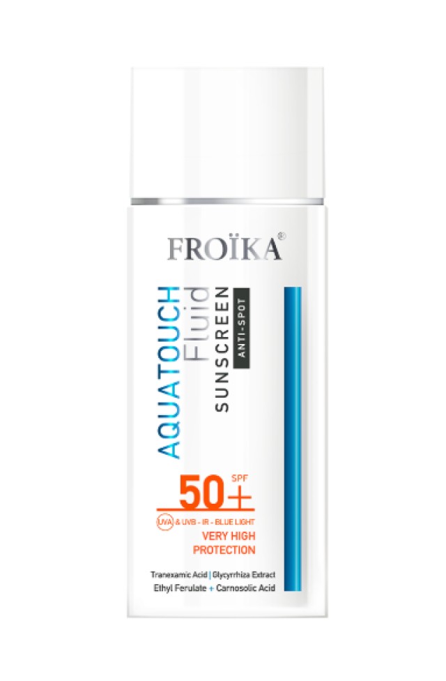 Froika Aquatouch Fluid Sunscreen SPF50+ Anti Spot Λεπτόρρευστο Αντηλια &hellip;